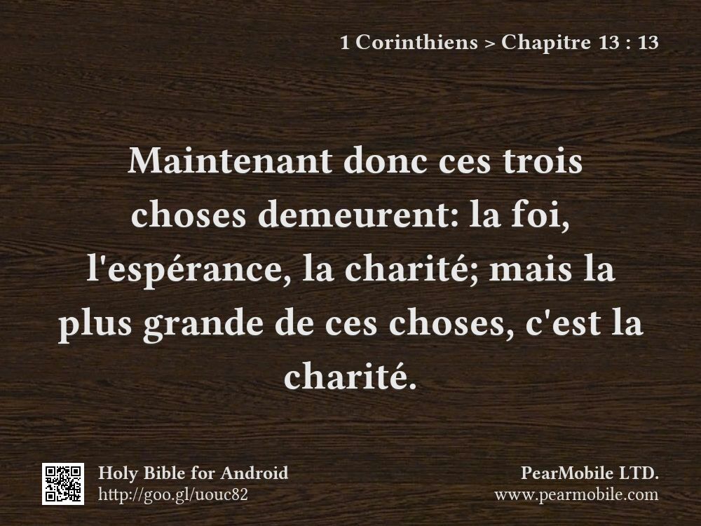 1 Corinthiens, Chapitre 13:13